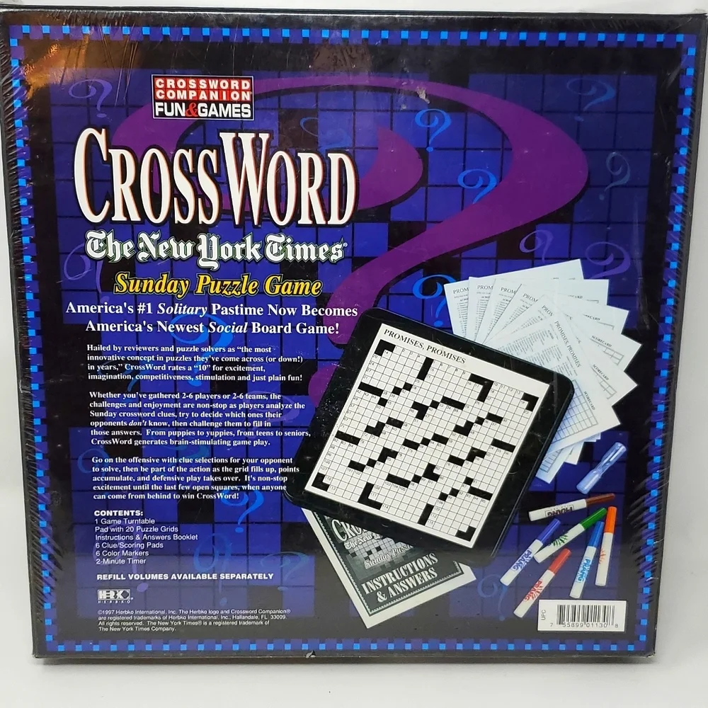 CrossWord The New York Times Sunday Puzzle Game Board Game New